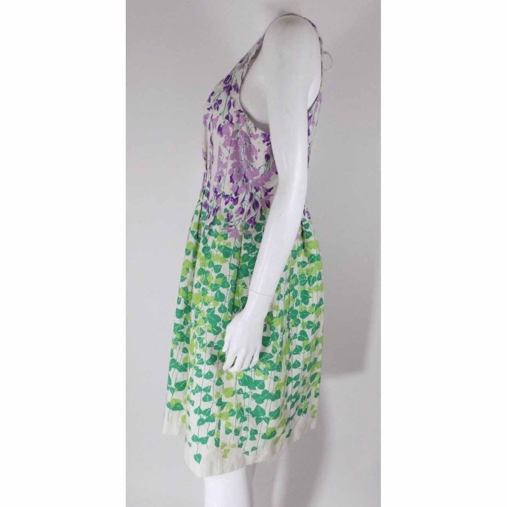 Anthropologie Purple and Green Floral Dress - Picture 5 of 8